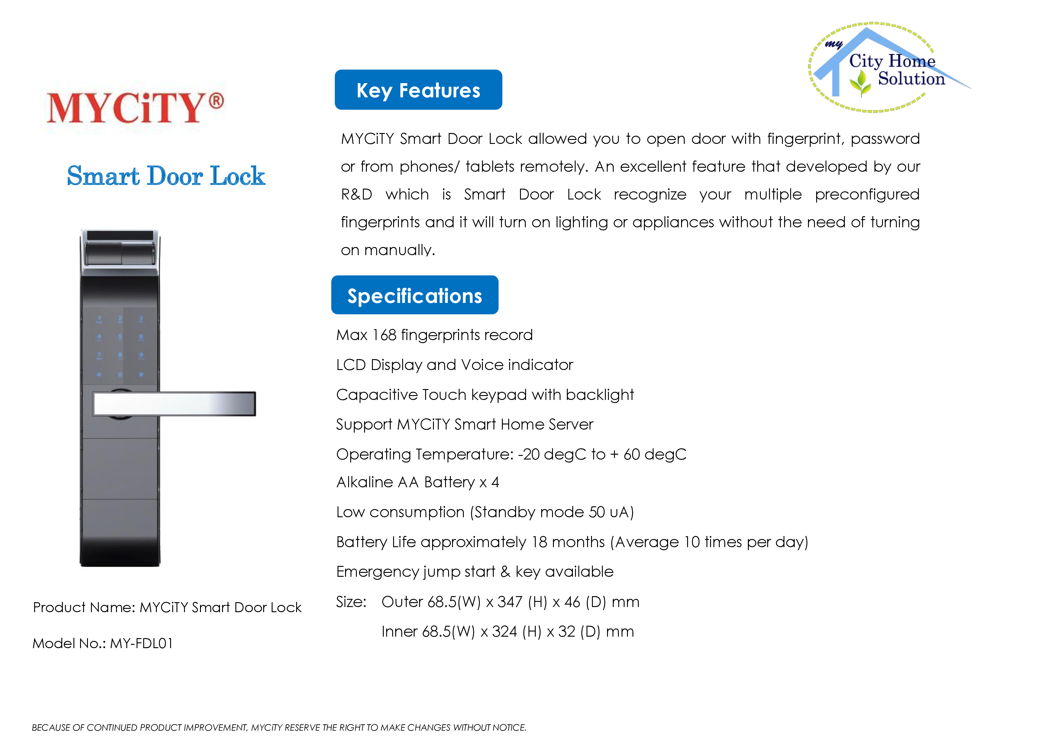 MYCiTY Fingerprint Door Lock rev0.2 FINAL